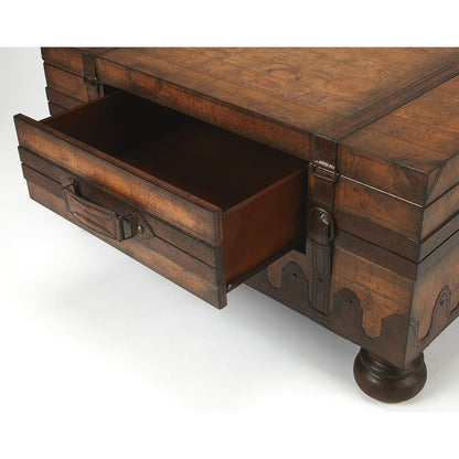 Butler Specialty Company Vasco Old World Map Trunk Table, Light Brown  - 576070