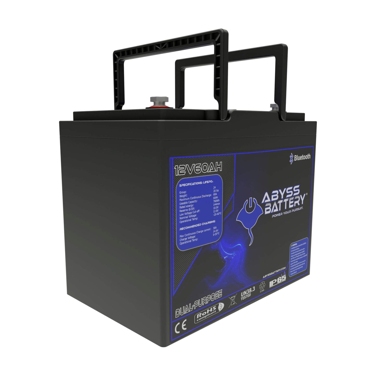 Abyss Battery 12V 60Ah Dual Purpose Lithium Marine Battery - AB-12V60-BT