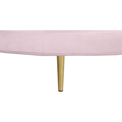 Meridian Furniture Circlet Pink Velvet Roundabout Sofa with Gold Iron Legs - 627Pink
