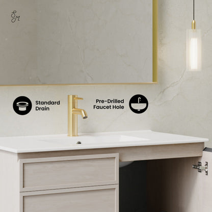 Swiss Madison St. Tropez 36" Wall-Mounted Bathroom Vanity in White Oak with Sink Top - SM-BV0829WO
