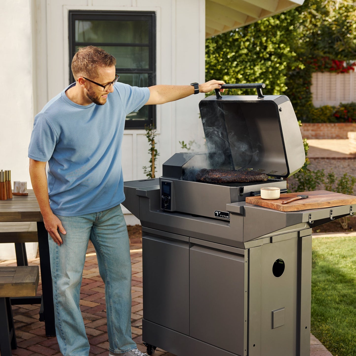 TYTUS Emberwood Pellet Smoker with Grill and Prep Cart - TDT-CRT-SMOK