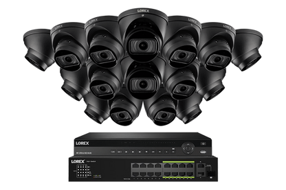 Lorex 4K (32 Camera Capable) 6TB Wired NVR System with Nocturnal 3 Smart IP Turret Cameras Featuring Motorized Varifocal Lens and 30FPS Recording - NP4K6MV-3216BD