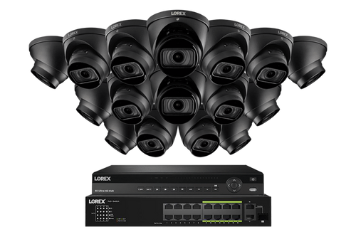 Lorex 4K (32 Camera Capable) 6TB Wired NVR System with Nocturnal 3 Smart IP Turret Cameras Featuring Motorized Varifocal Lens and 30FPS Recording - NP4K6MV-3216BD
