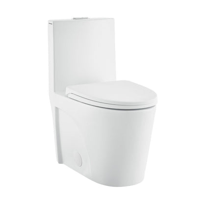 Swiss Madison St. Tropez One-Piece 10" Rough-in 1.1/1.6 GPF Dual Top Vortex Flush Elongated Toilet in Matte White - SM-1T0805MW