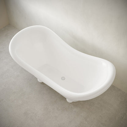 Swiss Madison Plaisir II 67" Freestanding Bathtub with Round Feet in Glossy White - SM-FB0702GW