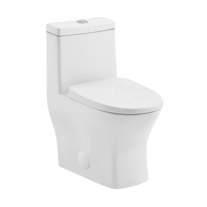 Swiss Madison Sublime II One-Piece 10" Rough-in 1.1/1.6 GPF Dual Top Flush Round Compact Toilet in Glossy White (6 - Pack) - SM-1T277-6