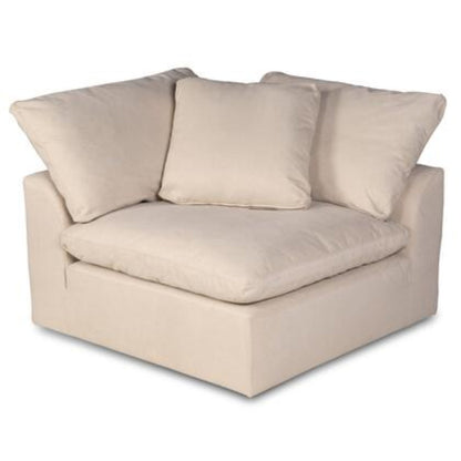 Sunset Trading Cloud Puff 4 Piece 132" Wide Slipcovered Modular Sectional Sofa with Ottoman - SU-1458-84-1C-2A-1O