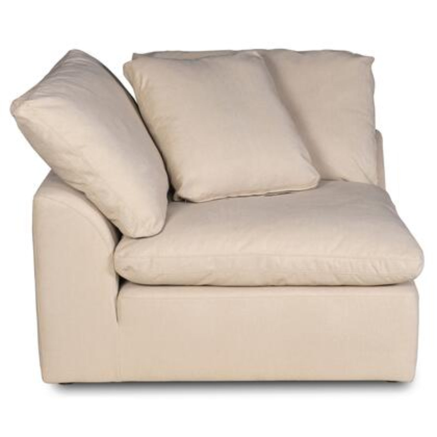 Sunset Trading Cloud Puff 4 Piece 132" Wide Slipcovered Modular Sectional Sofa with Ottoman - SU-1458-84-1C-2A-1O