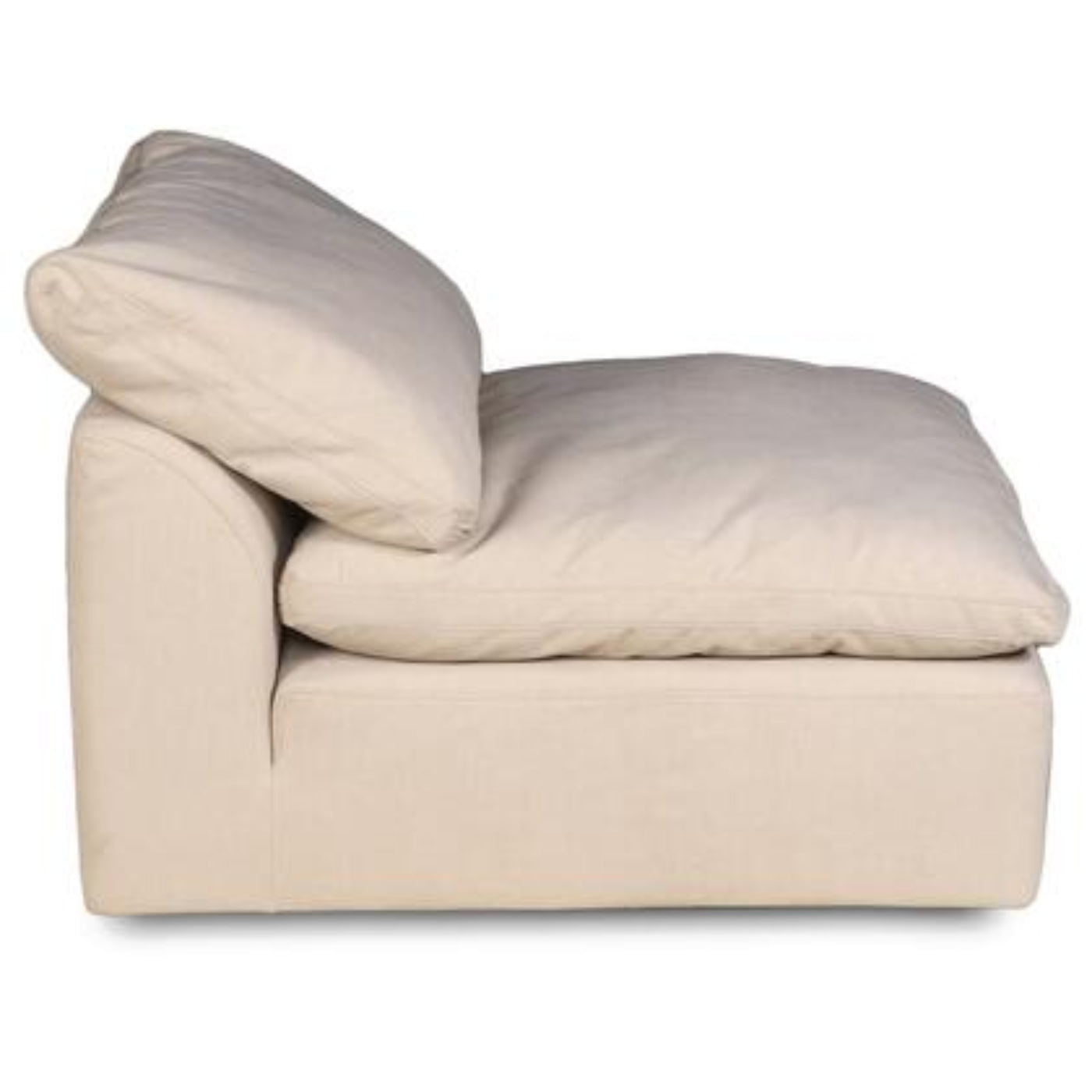 Sunset Trading Cloud Puff 4 Piece 132" Wide Slipcovered Modular Sectional Sofa with Ottoman - SU-1458-84-1C-2A-1O