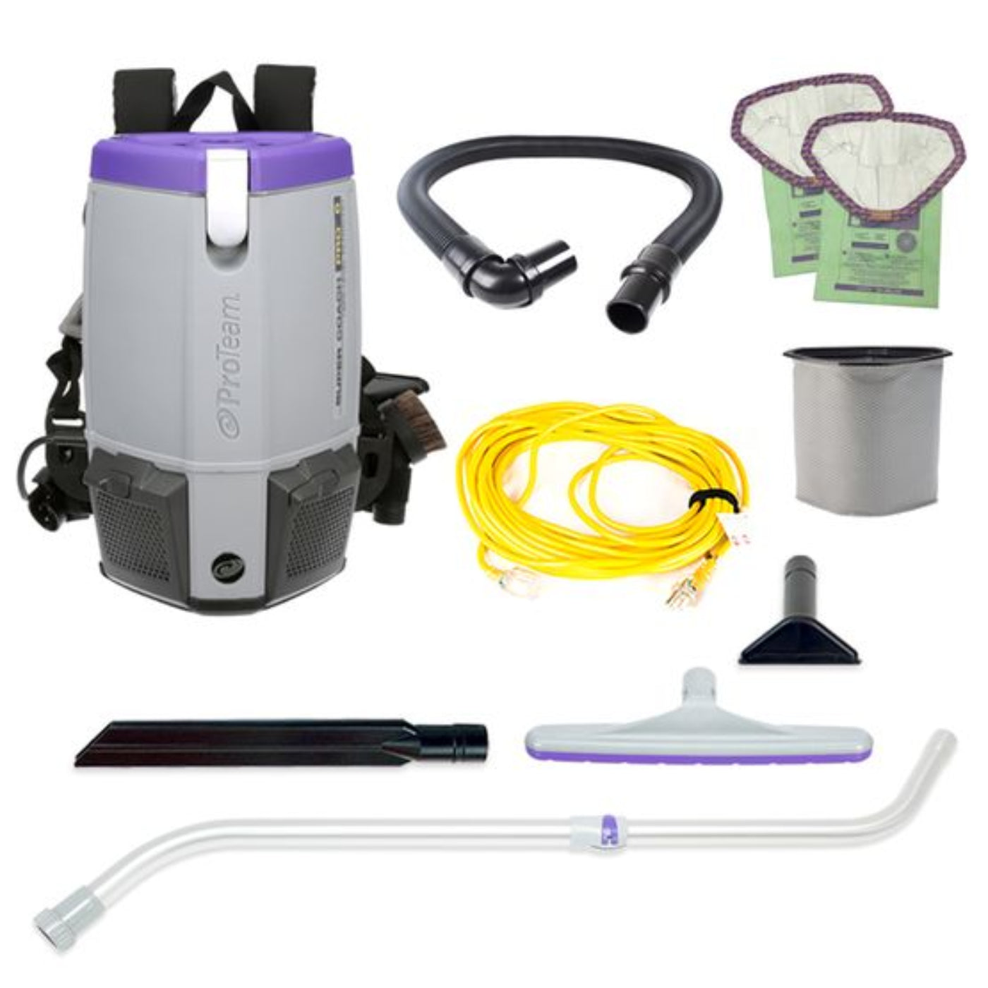 ProTeam Super Coach Pro 6QT Backpack Vacuum with Telescoping Wand Kit - PT-107310
