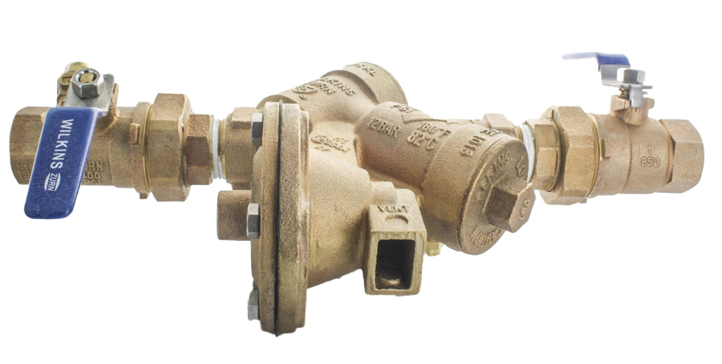 Zurn  Wilkins 975XLU 1" Reduced-Pressure Backflow Preventer w/Unions - 1-975XLU