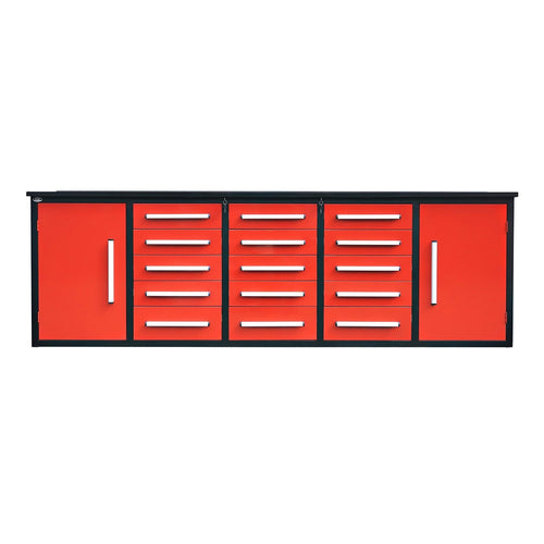 Chery Industrial 10ft Workbench Storage Cabinet with 15 Drawers & 2 Cabinets - WW000179