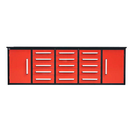 Chery Industrial 10ft Workbench Storage Cabinet with 15 Drawers & 2 Cabinets - WW000179