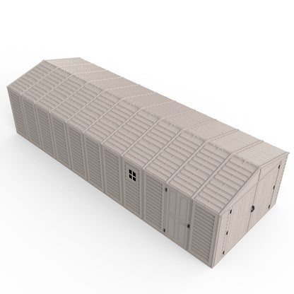 Adam Equipment 10.5x31 ft Vinyl Garage, Vinyl Storage Shed with Foundation, 2 Windows & Side Doors - 15626