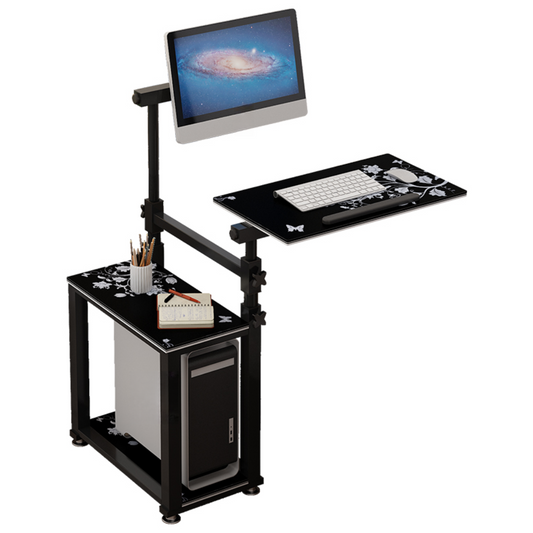 Kinnls WS-66 Mobile Standing Computer Workstation with Adjustable Monitor & Keyboard Tray