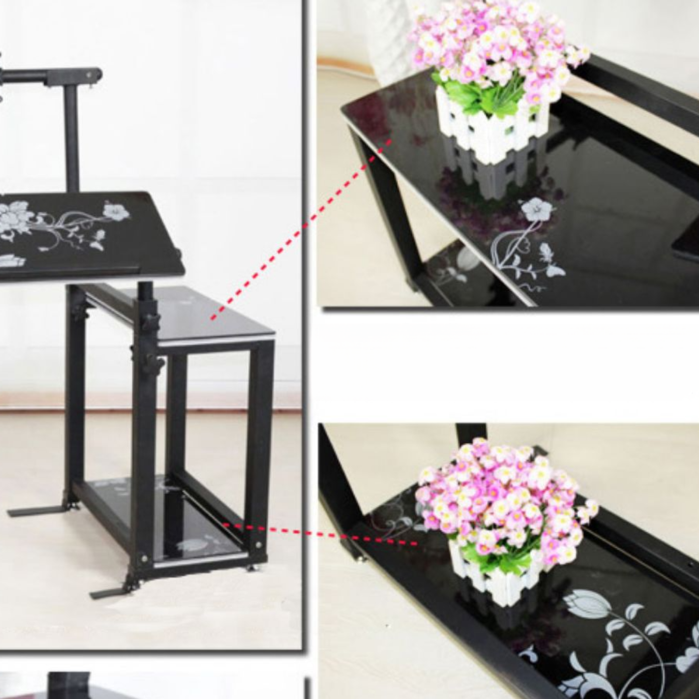 Kinnls WS-66 Mobile Standing Computer Workstation with Adjustable Monitor & Keyboard Tray