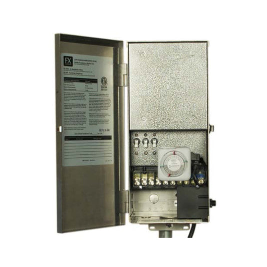 FX Luminaire 600 Watt PX Multi-Tap Transformer, Stainless Steel, with Timer - PX600TSS