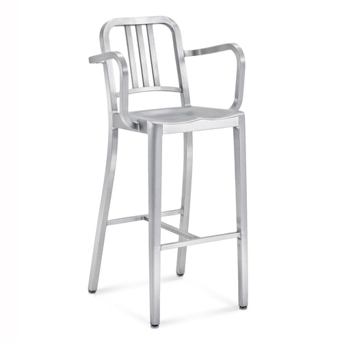 Emeco 1006 Navy Barstool With Arms - 1006 30A
