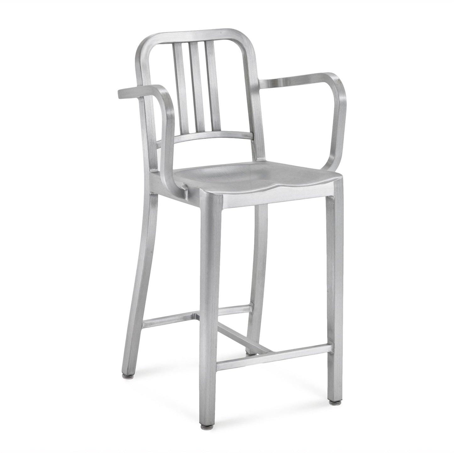 Emeco 1006 Navy Counter Stool With Arms - 1006 24A