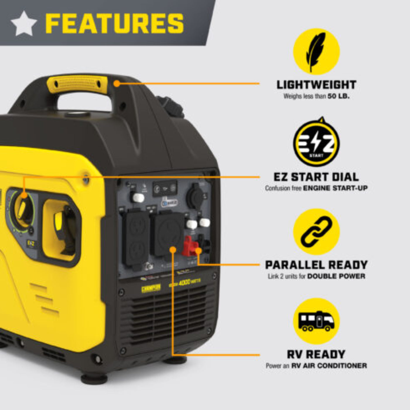 Aurora Generators  4000W Inverter with CO Shield- PowerGen USA - 100809