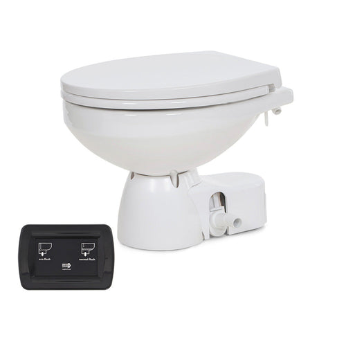Jabsco Quiet Flush E2 Raw Water Toilet Regular Bowl - 24V  Soft Close Lid - CWR-100818