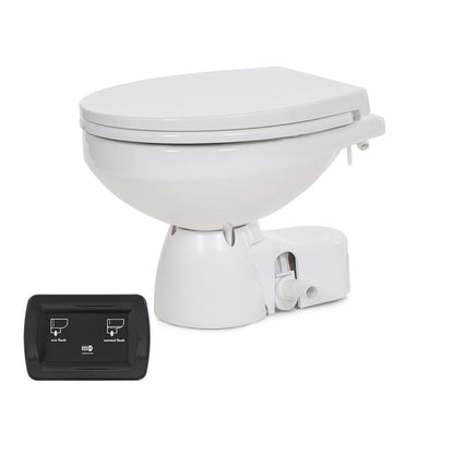Jabsco Quiet Flush E2 Raw Water Toilet Regular Bowl - 24V  Soft Close Lid - CWR-100818