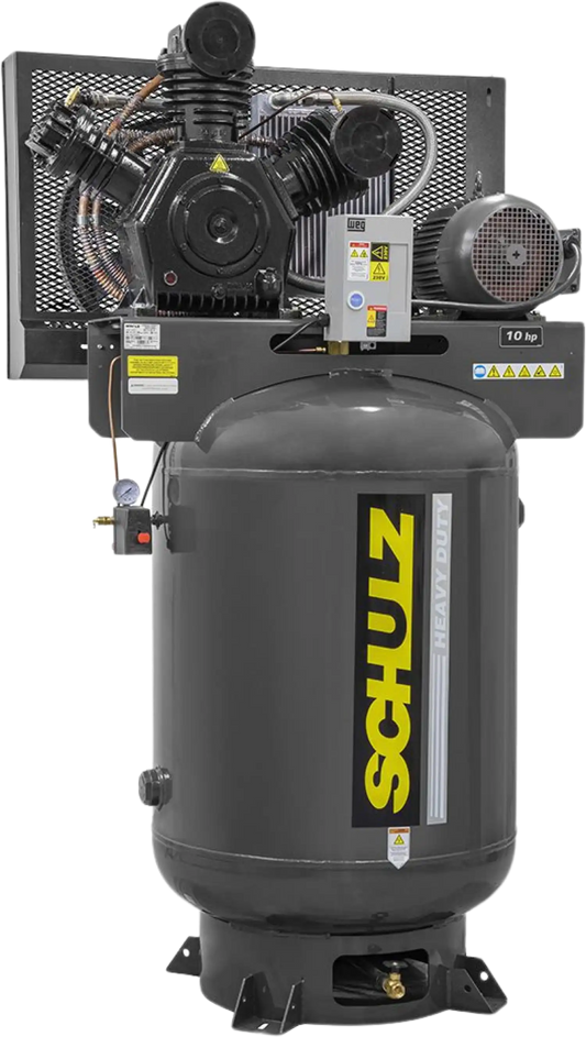 Schulz V-Series Air Compressor 10 HP 120 gal. 2-Stage 208-230V 3-Phase Vertical  - 932.9369-0