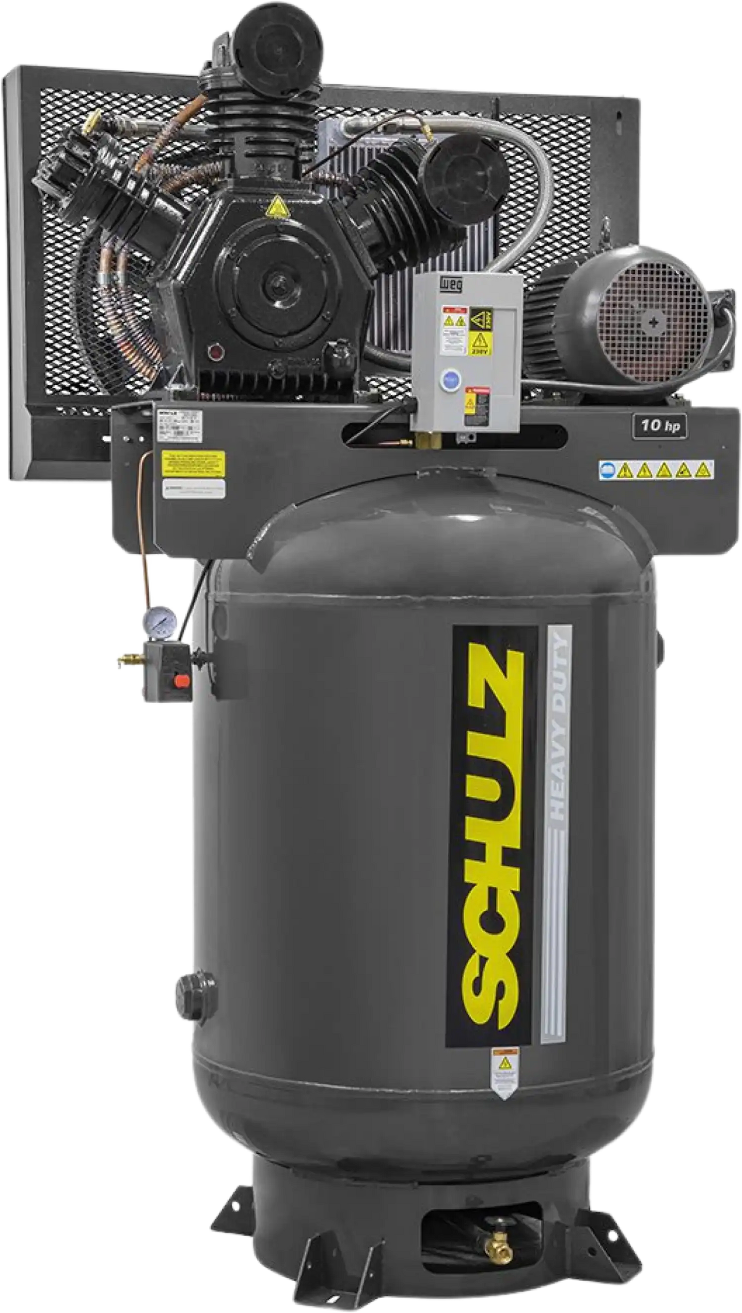 Schulz V-Series Air Compressor 10 HP 120 gal. 2-Stage 208-230V 3-Phase Vertical  - 932.9369-0