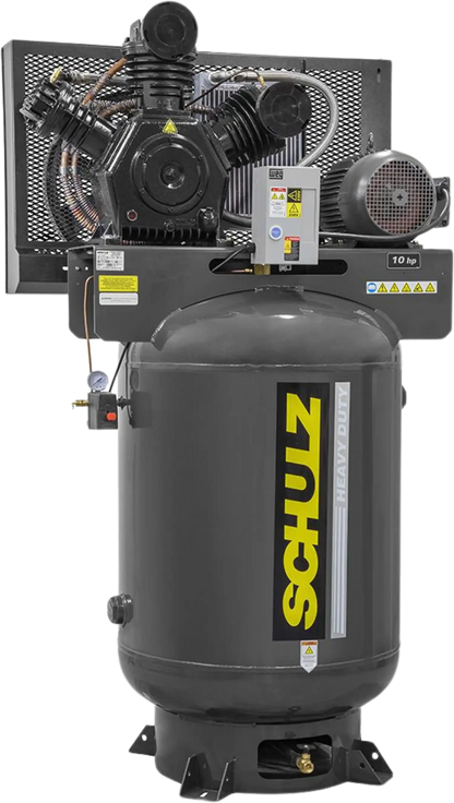 Schulz V-Series Air Compressor 10 HP 120 gal. 2-Stage 208-230V 3-Phase Vertical  - 932.9369-0