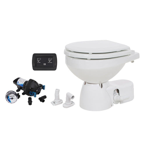 Jabsco Quiet Flush E2 Raw Water Toilet Compact Bowl - 24V - Soft Close Lid  - CWR-102564