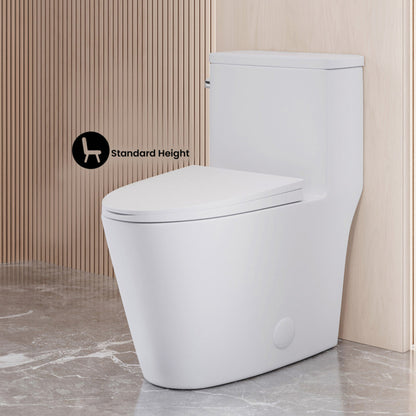 Swiss Madison Dreux One-Piece 12" Rough-in 1.28 GPF Left Flush Elongated Toilet in Glossy White - SM-1T182