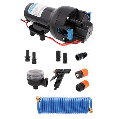 Jabsco HotShot HD5 Heavy Duty Washdown Pump Kit w/25' HoseCoil - 12V - 5GPM - 70PSI - CWR-104682