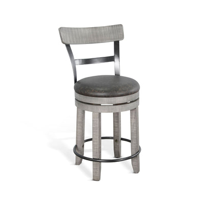 Sunny Designs Alpine - Counter Swivel Barstool, Cushion Seat (Set of 2) - Gray - 1624AG-B24