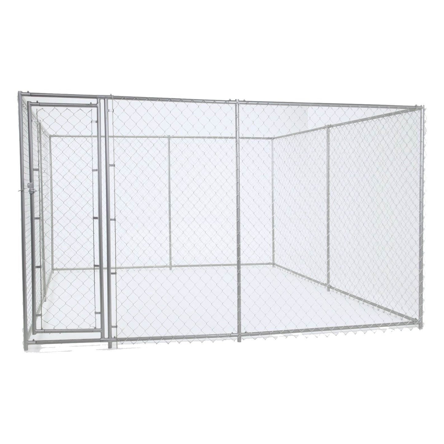 Lucky Dog 10 x 10 Foot Heavy Duty Outdoor Chain Link Dog Kennel w/ Door (2 Pack) - 109028