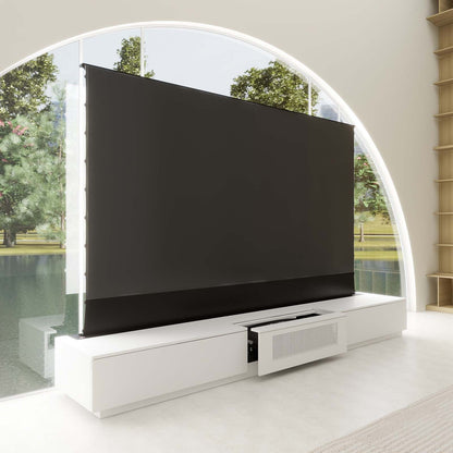 VIVIDSTORM Bundle-Projector&Screen&2025 New VIVIDSTORM Motorised Laser TV Cabinet Barcelona Mark III - VC22BC100B-VSDSTUST100H