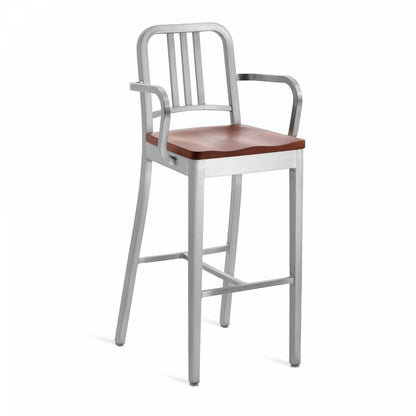 Emeco Navy Barstool With Arms - 1104 30 A CHERRY