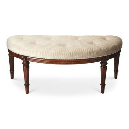 Butler Specialty Company Tamara Upholstered Demilune 45""W Bench, Medium Brown -  1120101
