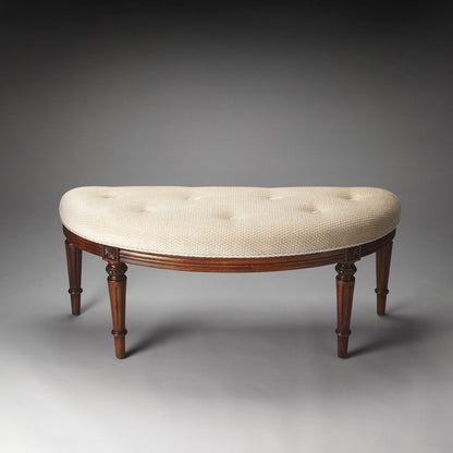 Butler Specialty Company Tamara Upholstered Demilune 45""W Bench, Medium Brown -  1120101