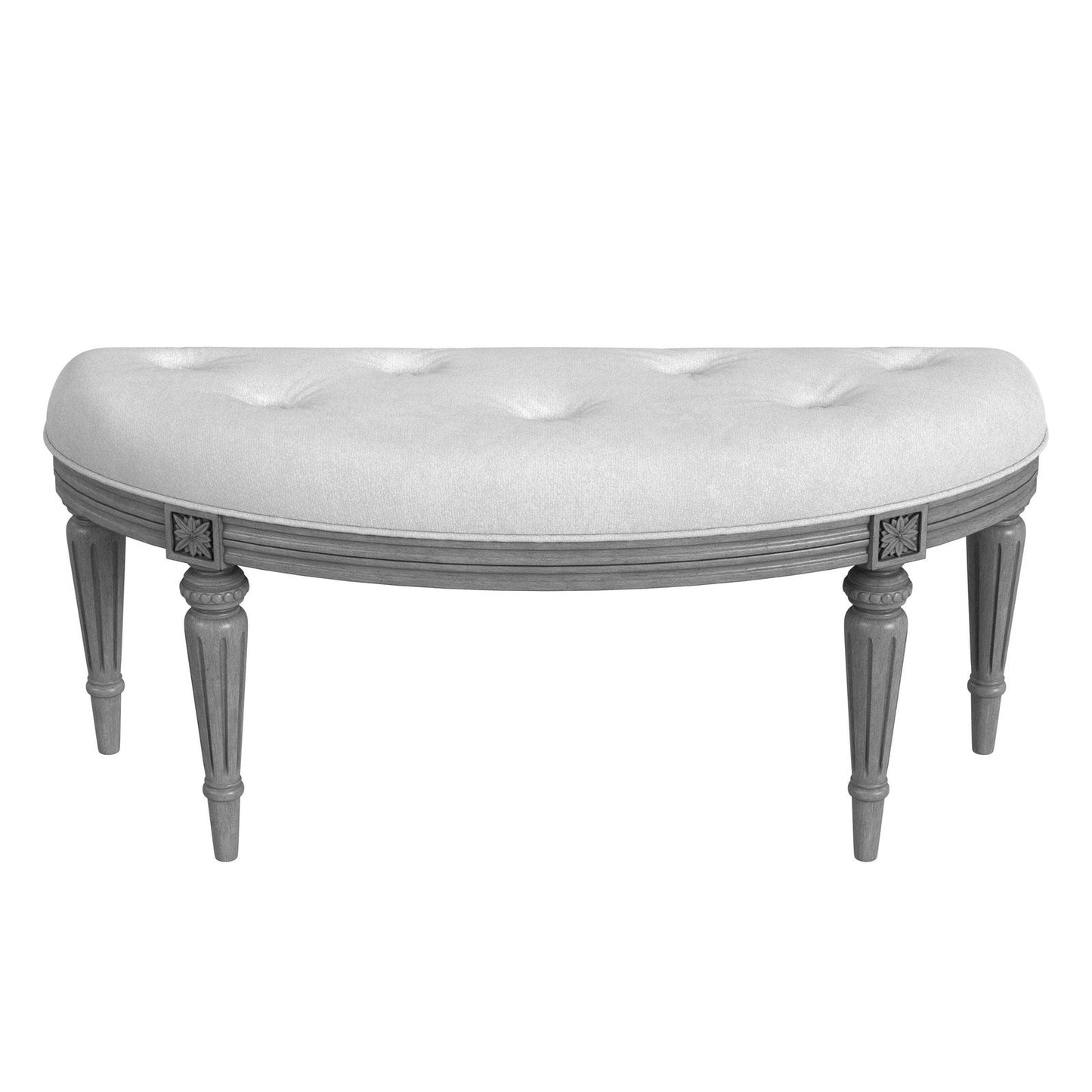 Butler Specialty Company Tamara Upholstered Demilune 45""W Bench, Gray  - 1120418