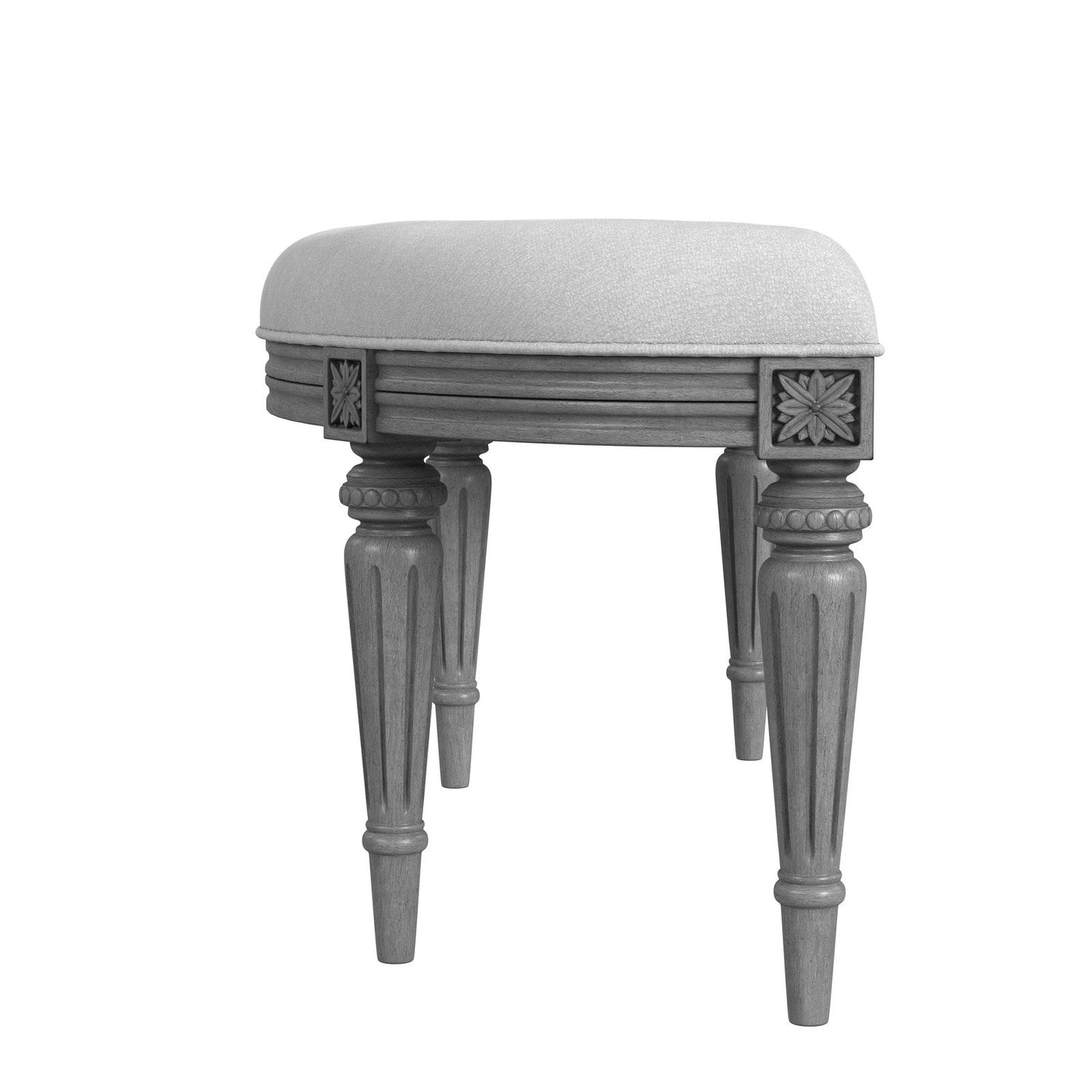 Butler Specialty Company Tamara Upholstered Demilune 45""W Bench, Gray  - 1120418