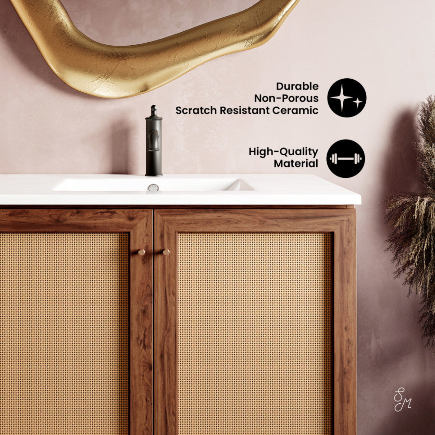 Swiss Madison Classe 36" Freestanding Bathroom Vanity in Brown Oak with Sink Top - SM-BV663WN