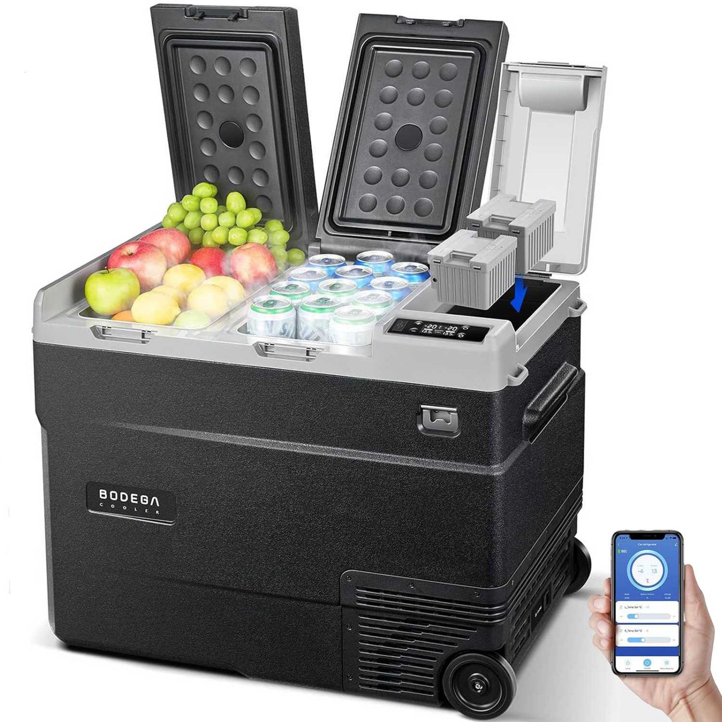 BODEGACOOLER 12 Volt Car Refrigerator Dual Zone Dual Doors 36QT - WD35