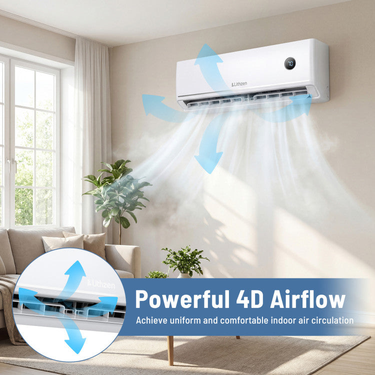 12000 BTU 18.1 SEER2 208/230V Mini Split Air Conditioner Works with Alexa