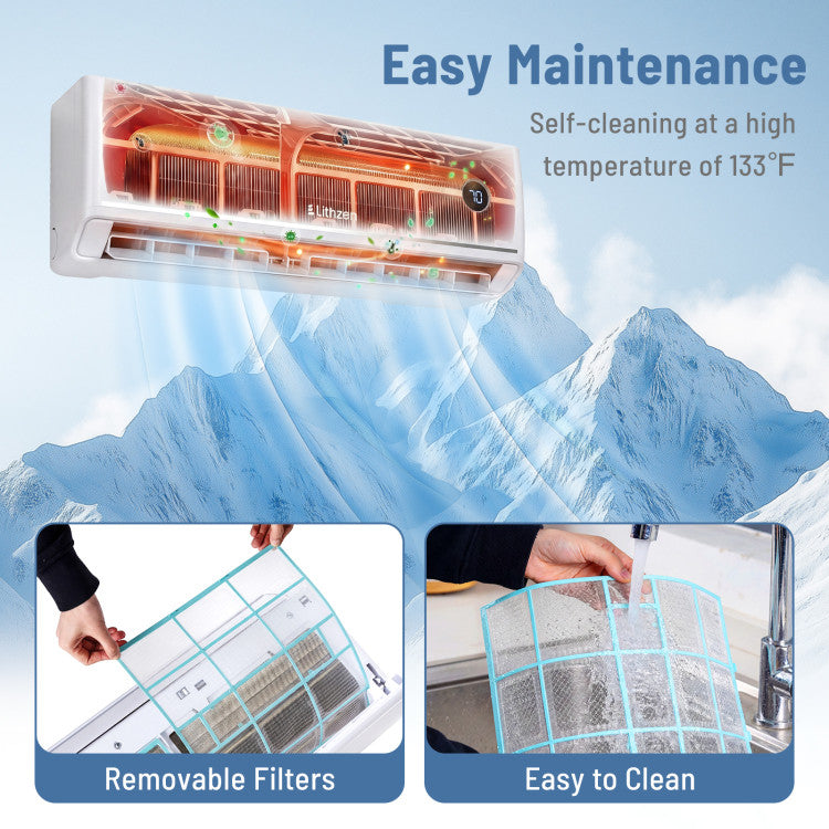12000 BTU 18.1 SEER2 208/230V Mini Split Air Conditioner Works with Alexa