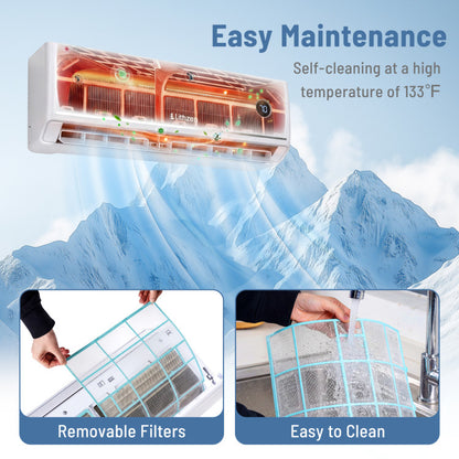 12000 BTU 18.1 SEER2 208/230V Mini Split Air Conditioner Works with Alexa
