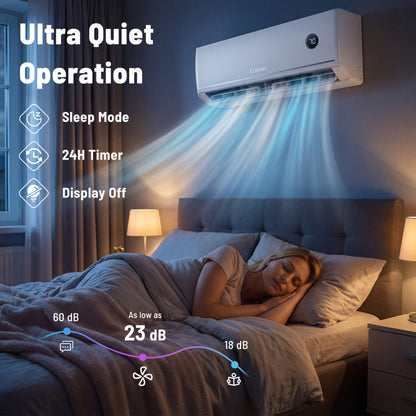 12000 BTU 18.1 SEER2 208/230V Mini Split Air Conditioner Works with Alexa