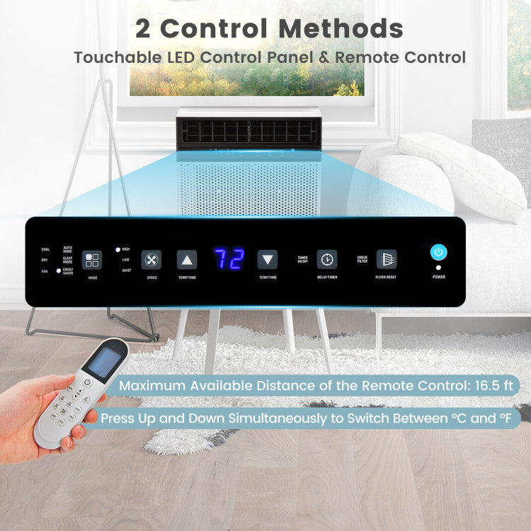 12000 BTU(Ashrae) Dual Hose Portable Air Conditioner with Remote Control