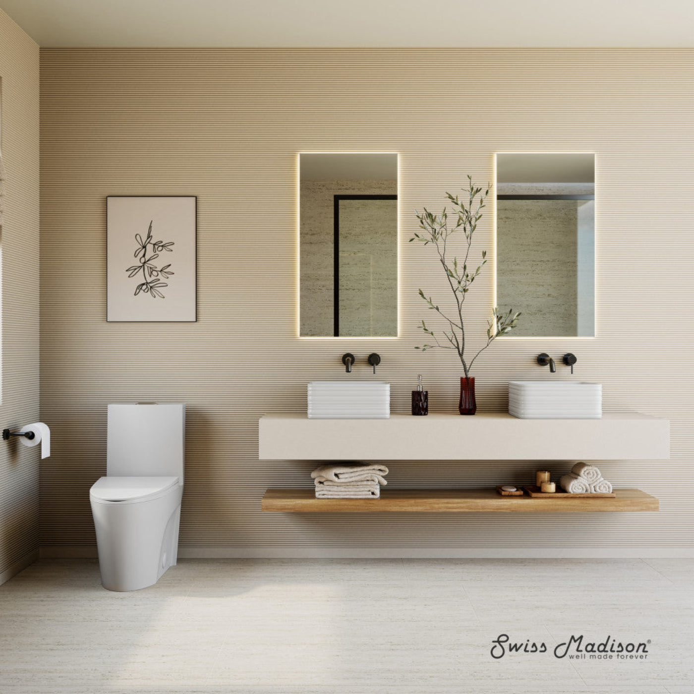 Swiss Madison St. Tropez One-Piece 10" Rough-in 1.1/1.6 GPF Dual Top Vortex Flush Elongated Toilet in Matte White - SM-1T0805MW