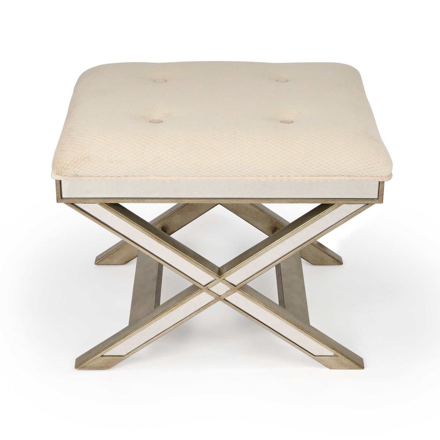 Butler Specialty Company Marlo Mirrored 26""W Vanity Stool, Cream  - 1253146