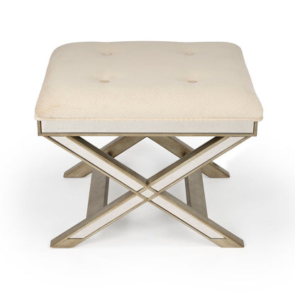 Butler Specialty Company Marlo Mirrored 26""W Vanity Stool, Cream  - 1253146